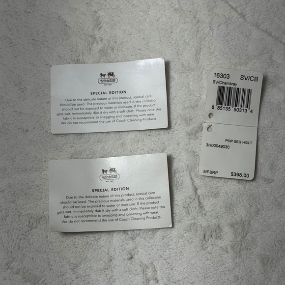 Coach Limited Edition Poppy Sequins Bag Blue Silver Metallic Discontinued - Picture 6 of 7